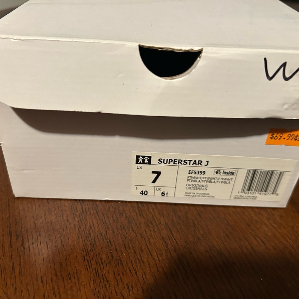 Adidas Superstar J Shoe Box in White